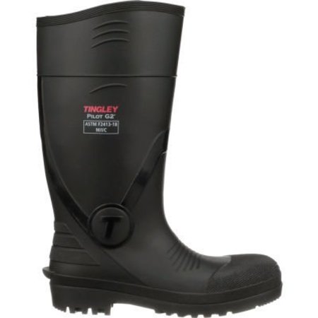 TINGLEY RUBBER Tingley Pilot G2 Knee Boot, Composite Safety Toe, 15inH, Size 6, Black 31261.06